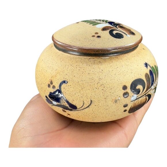 VTG Hand Painted Covered Dish Jewelry Storage Box Mexico Hand Painted Butterfly - Picture 9 of 12